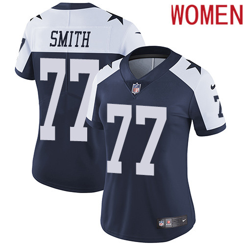 2019 Women Dallas Cowboys 77 Smith blue Nike Vapor Untouchable Limited NFL Jersey